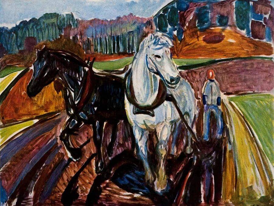 Horse Team, 1919 by Edvard Munch
