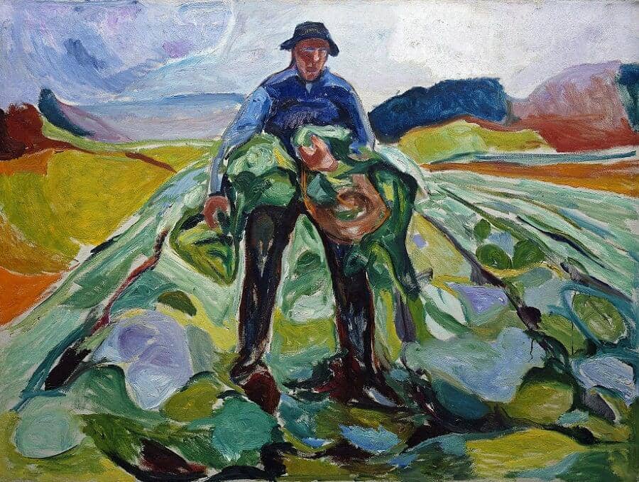 Man in a Cabbage Field, 1916 by Edvard Munch