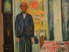 Self-Portrait Between the Clock and the Bed by Edvard Munch